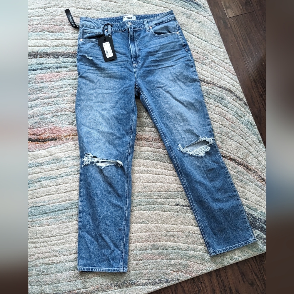 NWT Paige Stella straight leg distressed jeans